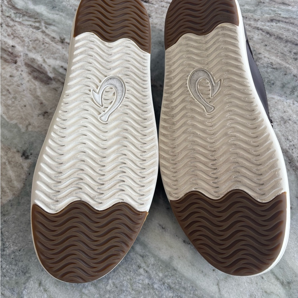 OluKai Dark Brown Leather Boat Shoes - Picture 4 of 5